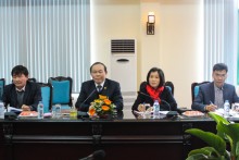 Đồng chí Nguyễn Ngọc Bảo, Bí thư Đảng đoàn, Chủ tịch Liên minh HTX Việt Nam phát biểu tại buổi làm việc